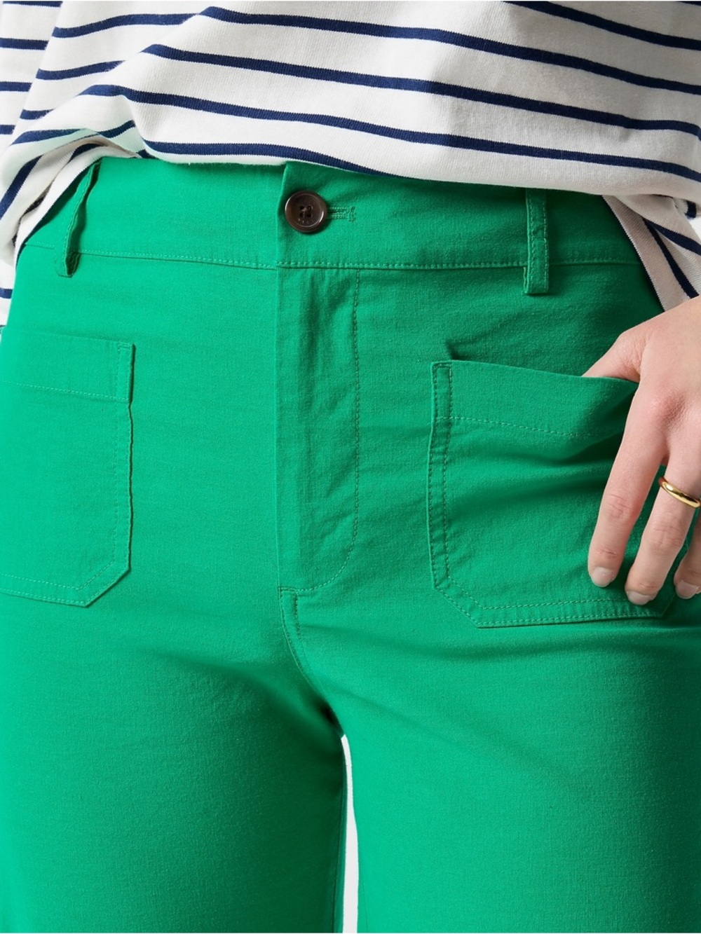 J. Crew Factory Bright Green Wide-Leg Pants - Picture 3 of 3